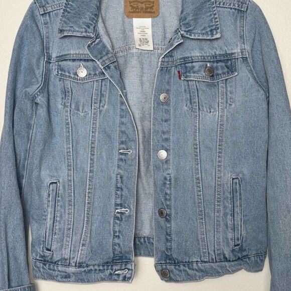 Levi’s Girls Trucker Jean Jacket Youth 13-15 Years XL Mid Wash 100% Cotton Denim - Picture 6 of 16